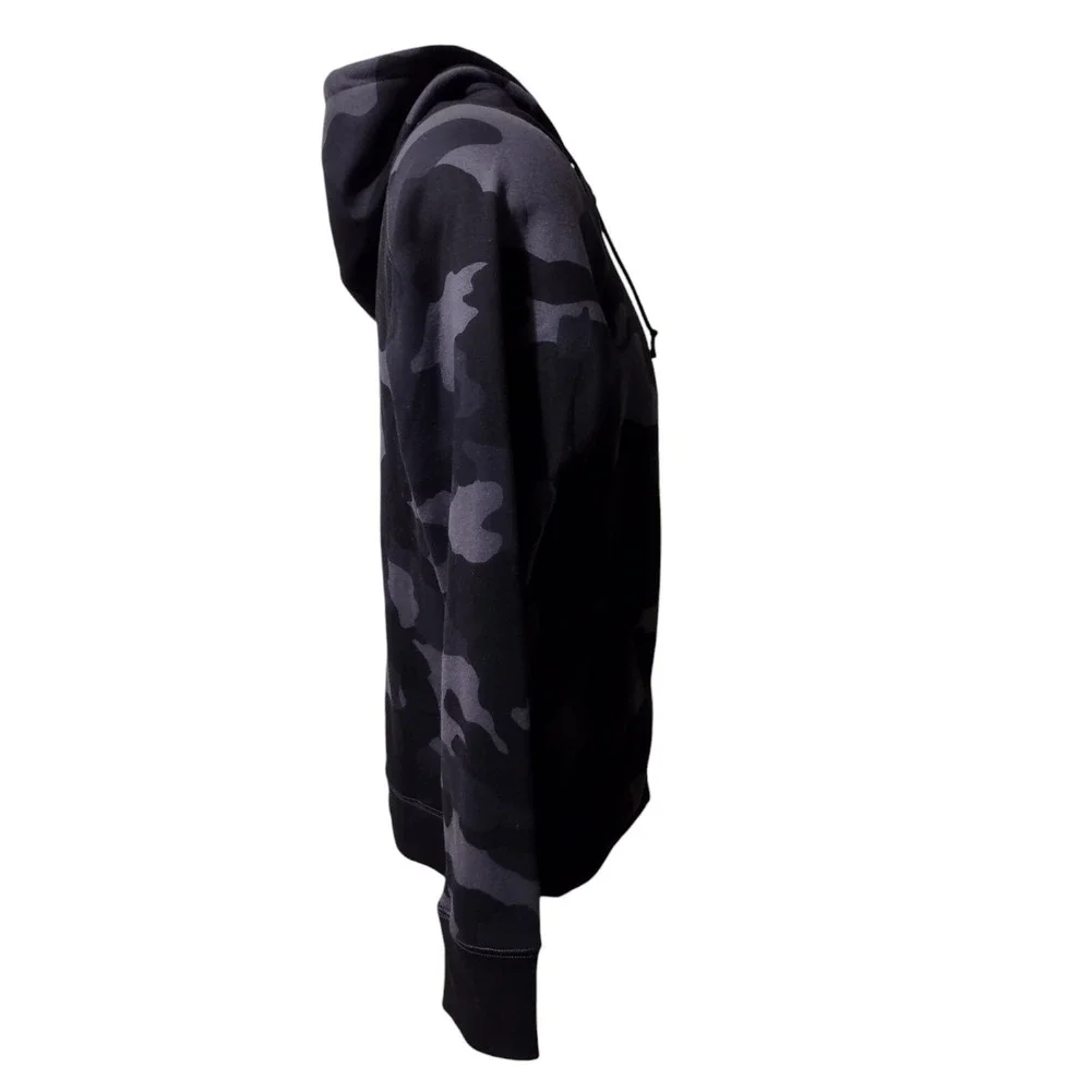 All in Motion Jacket Men's M‎ Gray Camo Full Zip Hooded Fleece Lined Drawstring